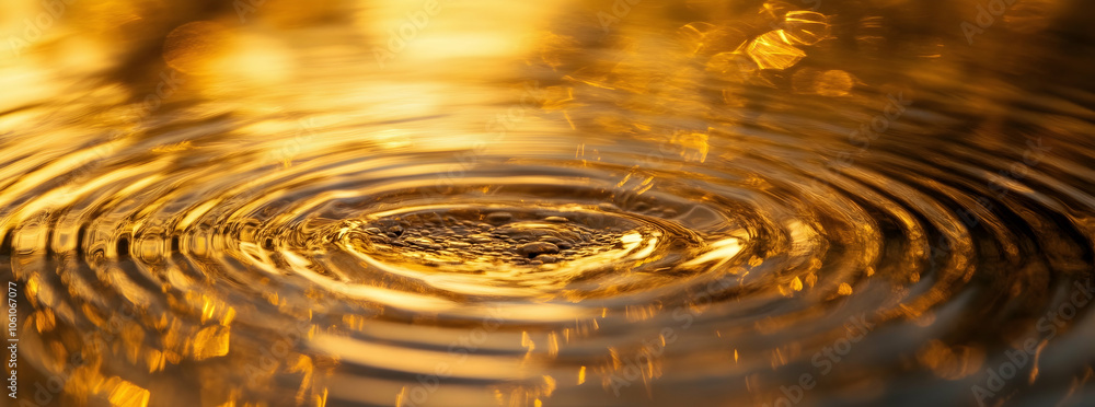 Aufkleber abstract golden circle pattern with a blurred background, creating a sense of depth and elegance -