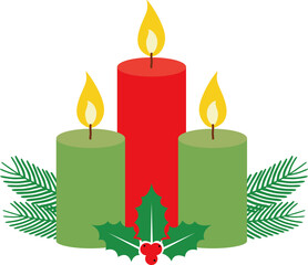 크리스마스 양초 벡터 일러스트