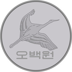 한국 동전, 한국 돈 벡터 일러스트