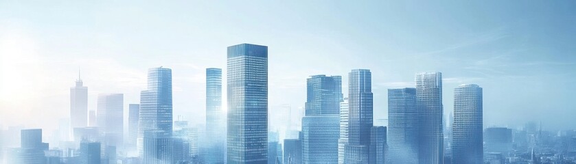 Misty Metropolis: Towering Skyscrapers in the Haze