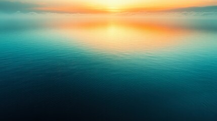 Fototapeta premium Serene Aerial Shot of Ocean at Sunset