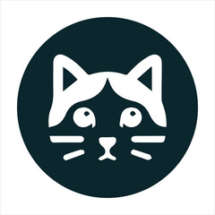 chic cat head silhouette icon design