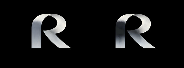 Modern initial letter "R" logo design, showcasing simplicity and innovation  -