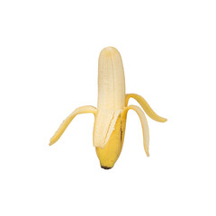 Banana sliced isolated on white background