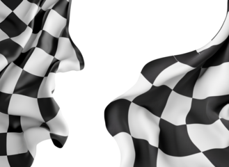 Checkered Flag Racing Finish Line Victory Success Competition Motorsport Auto Racing Background Banner Wallpaper Graphic Design Element Black and White Checkered Pattern Waving Flag Sports