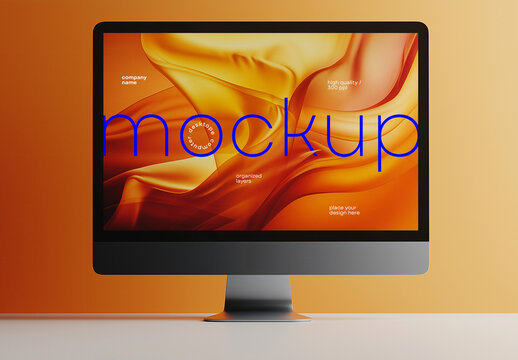 Desktop Computer Mockup Generated with AI