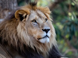 Lion with regal expression