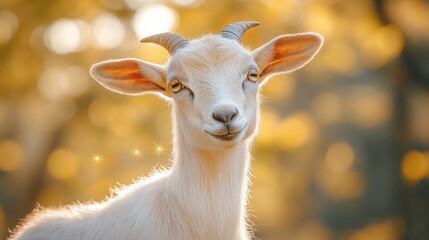 Fototapeta premium Close-Up Shot of a Goat in Natural Surroundings