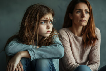 Sad Mother and Daughter