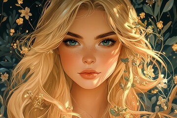 Sagittarius zodiac sign in art nouveau style