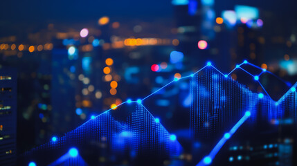 Obraz premium Smart digital city with connection cyber security network reciprocity over the cityscape . future smart wireless digital city and social media networking systems that connects people within the city