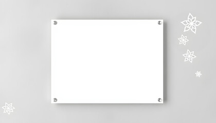 Obraz premium White empty canvas. Gray wall on background. Mock up poster frame, canvas template isolated with white highlights, png