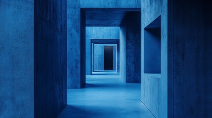 Obraz premium Minimalist concrete architecture with light streaming through