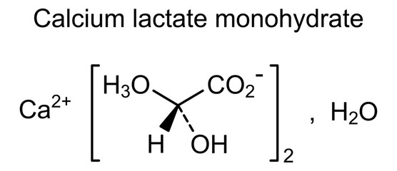 Chemical structure of calcium lactate monohydrate, drug substance