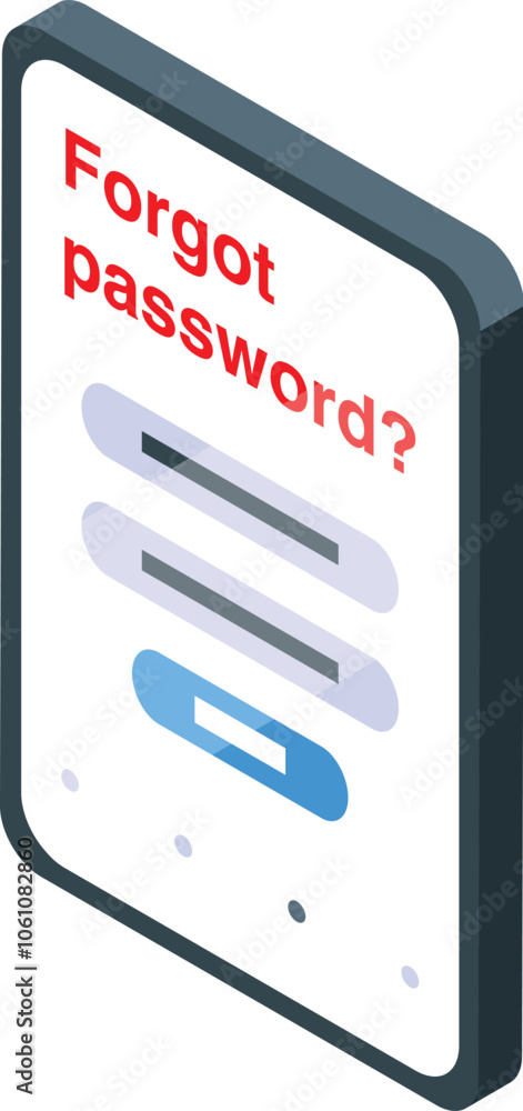 Aufkleber phone displaying forgot password page requesting login information for account recovery