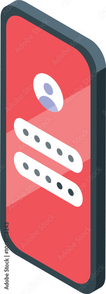 Poster user authentication process visualized on a mobile phone screen, emphasizing secure access and data 