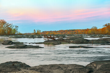 The Potomac River upstream from Great Falls at dawn