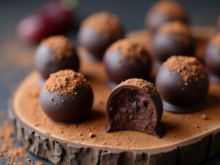 chocolate truffles on a plate