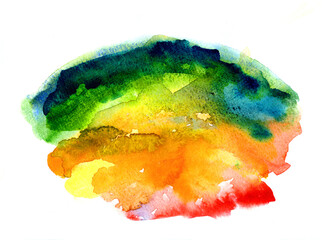 watercolor colored spot on a white background. watercolor abstraction background, for art project and designs