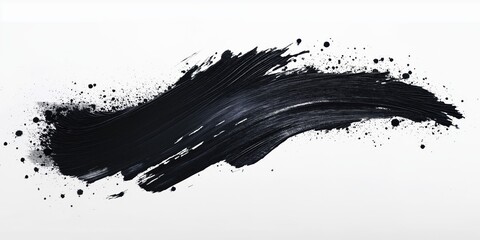 Obraz premium Abstract black in splash, paint, brush strokes, created by ai