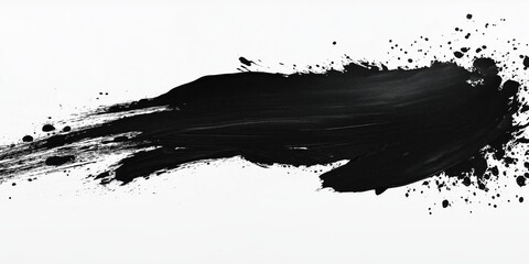 Abstract black in splash, paint, brush strokes, created by ai