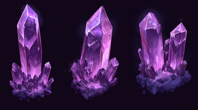 Amethyst crystal, purple quartz raw gemstone amethyst druse pattern, generative ai illustration. Crystal Mines. Illustration