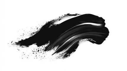 Abstract black in splash, paint, brush strokes, created by ai