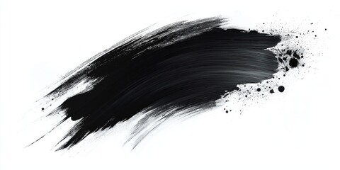 Obraz premium Abstract black in splash, paint, brush strokes, created by ai