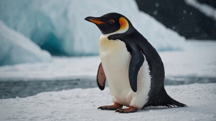 Fototapeta premium Close up on wild penguin in nature