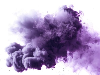 Fototapeta premium Purple cloud of smoke is billowing out of a fire. The smoke is thick and dense, creating a sense of chaos and danger. The image conveys a feeling of destruction and the potential for harm