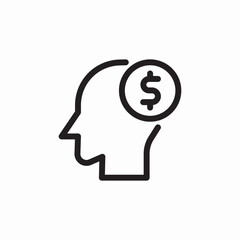 money in mind icon sign vector