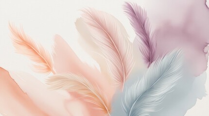 Naklejka premium Watercolor painting of colorful feathers