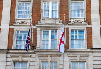 Obraz premium National flag of England, constituent country of United Kingdom, derived from Saint George's Cross