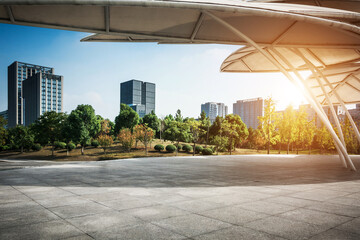 Modern Urban Landscape with Architectural Design and Lush Greenery