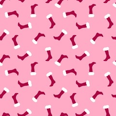 Christmas season Santa socks pattern for wrapping paper and fabrics and linens