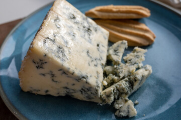 Cheese collection, English cow milk semi-soft, crumbly old stilton blue cheese