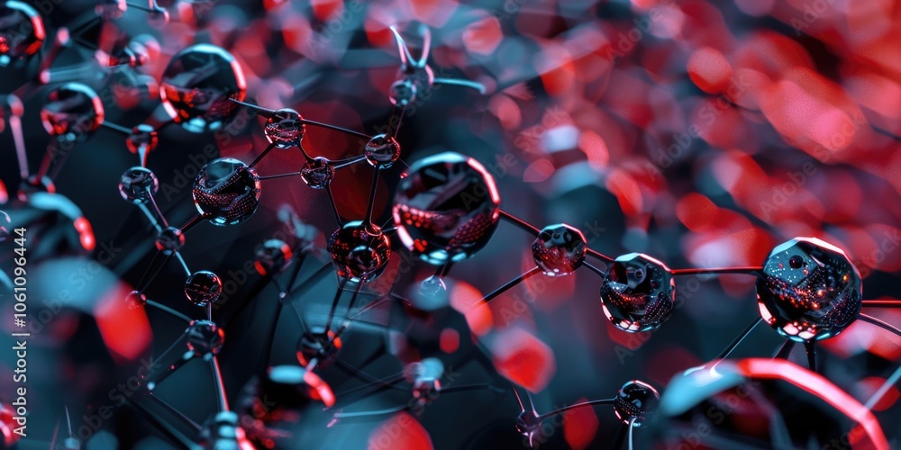 Aufkleber high-tech image showing a close up view of red and black electronic components on a circuit board.