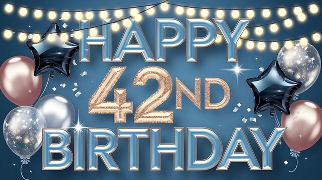 Happy 42nd Birthday with Shiny Lights