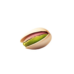 Pistachio Nut Isolated on Transparency Background Pistachios Open Shell Healthy Food Ingredient Delicious Snack Protein Source Green Nut Kernel Close Up Macro Photography Natural Organic Food Product