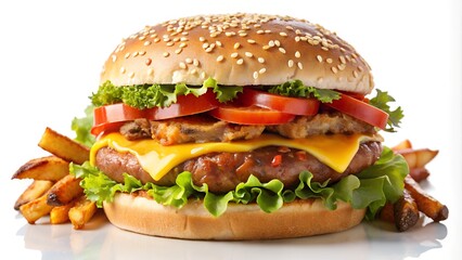 hamburger on a white background
