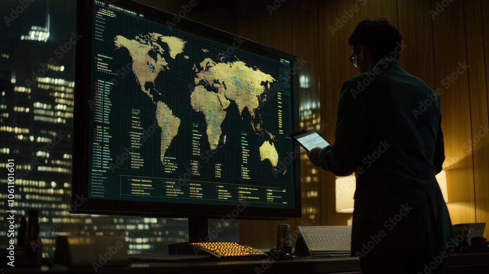 Poster global data monitoring in a dark office environment