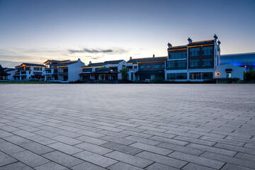 Tranquil Modern Architecture Against a Serene Evening Sky