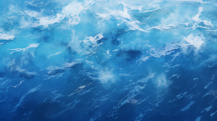 Obraz premium Abstract Blue Ocean Waves – Dynamic Water Texture Illustration with White Foam