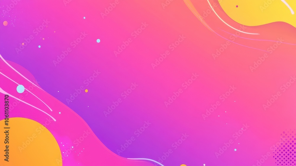 Poster vibrant gradient background with abstract shapes and particles