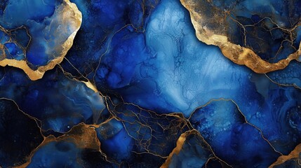 The striking sapphire blue marble surface showcases deep blue hues intertwined with intricate gold veining, creating a luxurious and elegant effect, perfect for décor