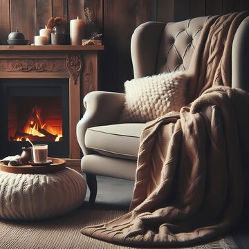 living room with fireplace