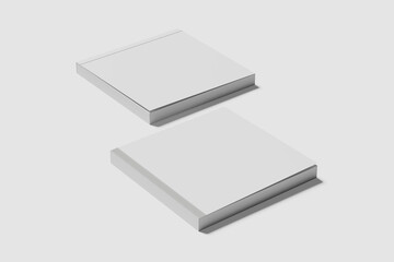 Blank square book white