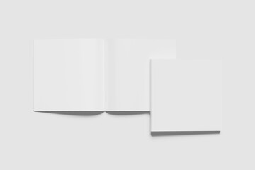Blank square book white