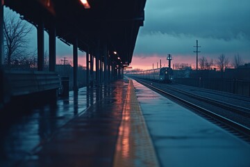 A Melancholic Dawn at an Empty Train Station: Anticipation and Loneliness in Stillness