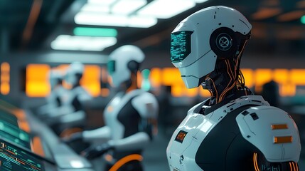 Fototapeta premium Futuristic Robot Worker